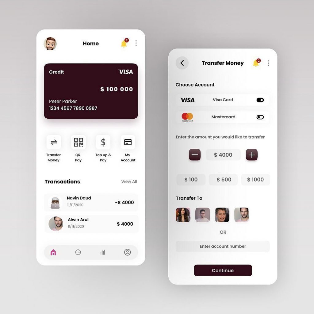 💸 Finance Transfer App UI — Sleek & Functional Design