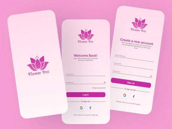 🌸 Flower Pot – Elegant Floral App Login UI