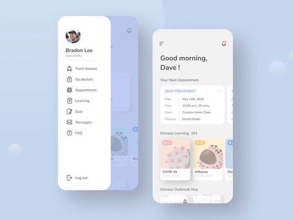 🧠 Health Learning & Appointment App UI — Soft & Educational Design