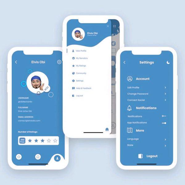 👤 User Profile & Settings App UI — Blue Minimal Design