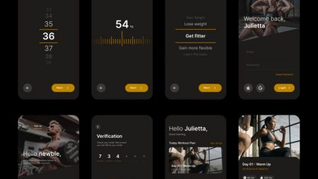 🏋️‍♀️ Fitness Trainer & Workout App UI — Premium Dark Mode Design