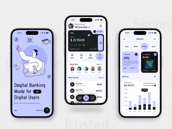 Digital Bank App UI — Sleek, Smart & Secure