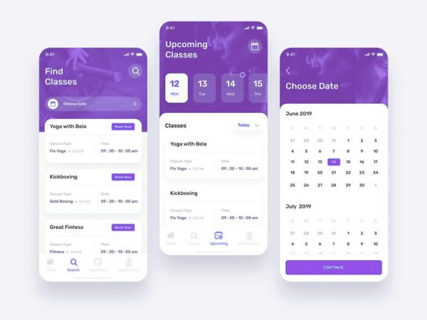 🧘‍♀️ Fitness Class Booking App UI — Minimal Red Theme