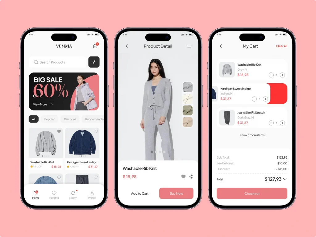 Fashion Shopping App UI — Fresh, Feminine, Functional